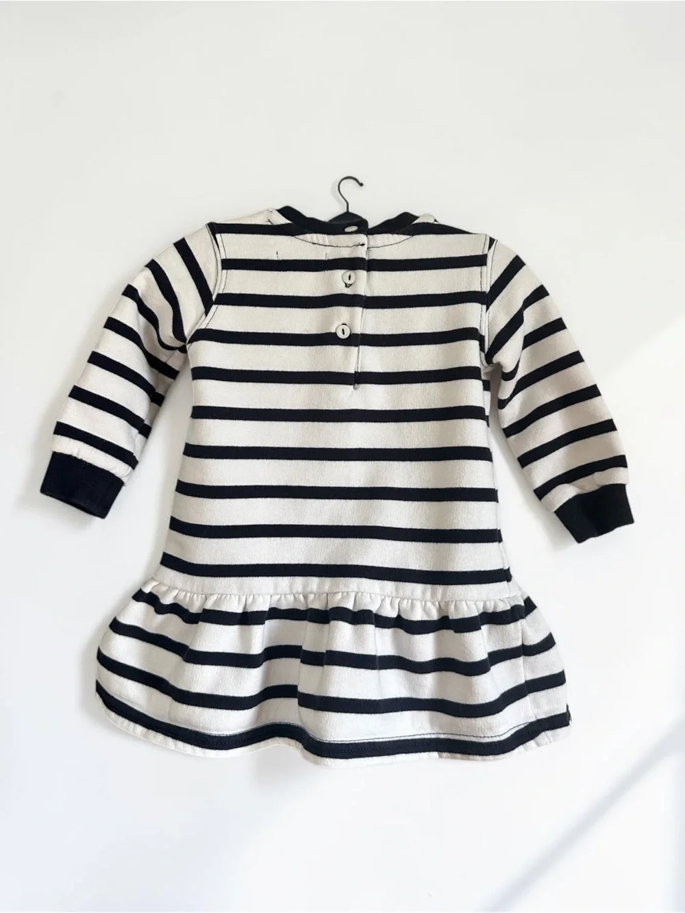 Baby Ralph Lauren, Polo Bear Fleece Dress - Navy & White Stripes, 6 Months